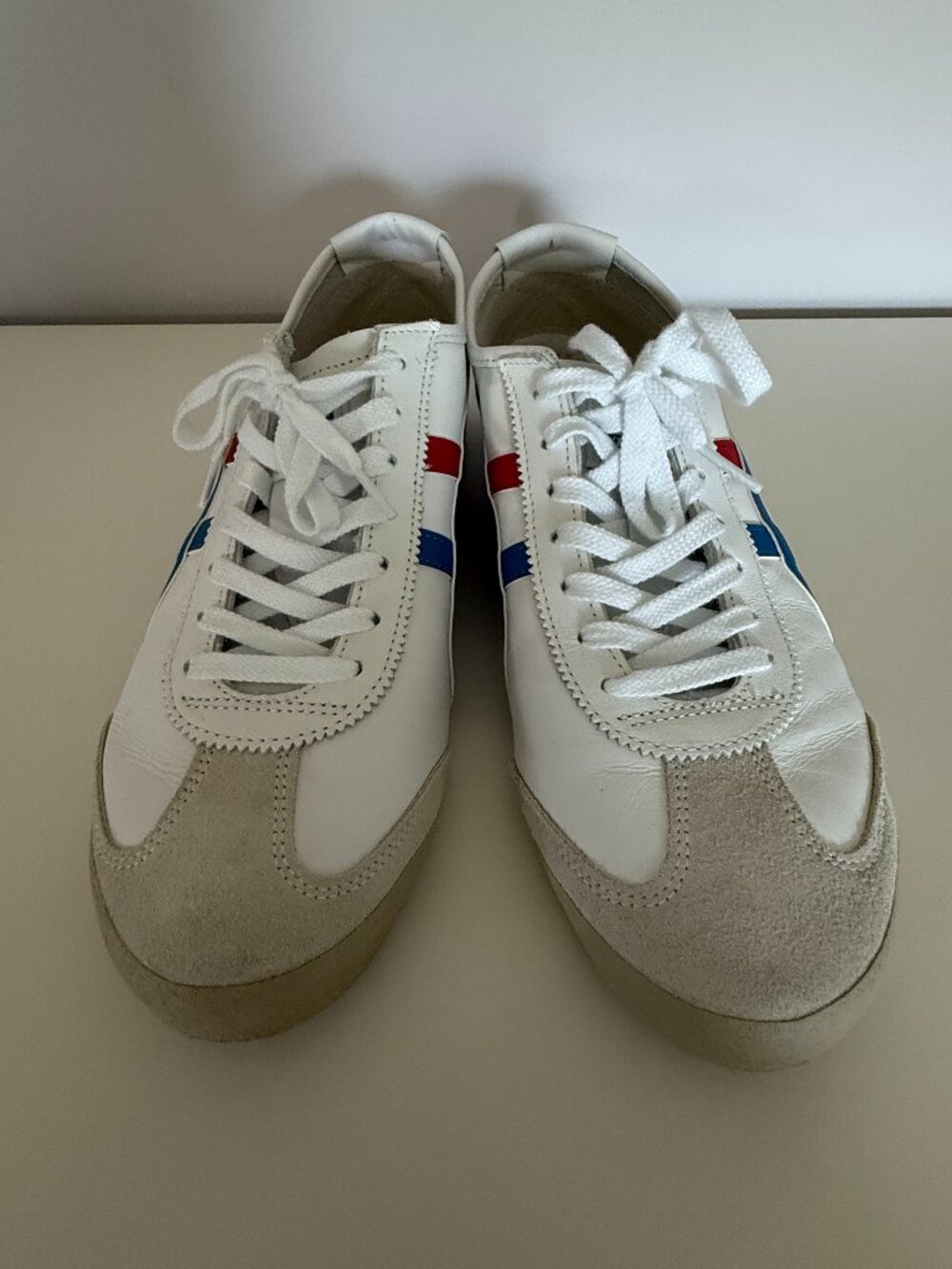 Onitsuka Tiger Leather Sneakers White Bule Red Size 11